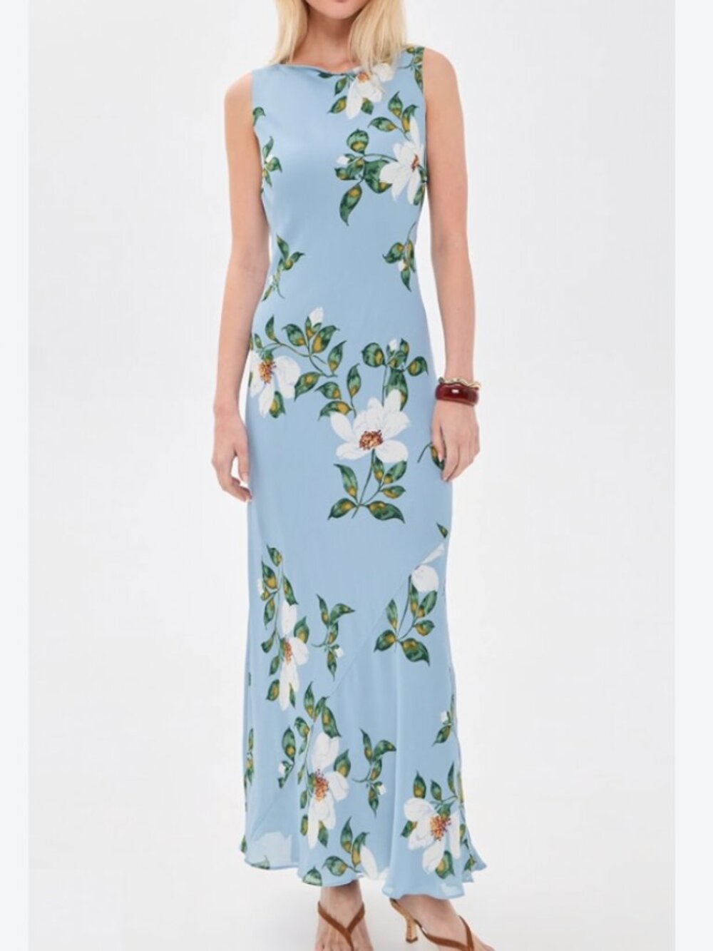 Reformation Prescott Maxi Dress Medium Louisiana Blue Floral Wedding Party